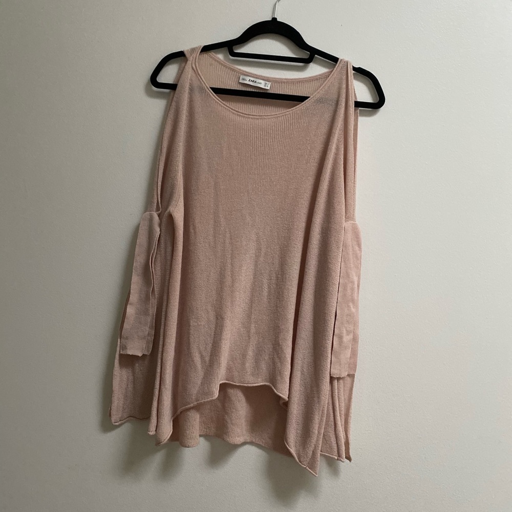 Zara Split Sleeve Fine Knit Sweater S